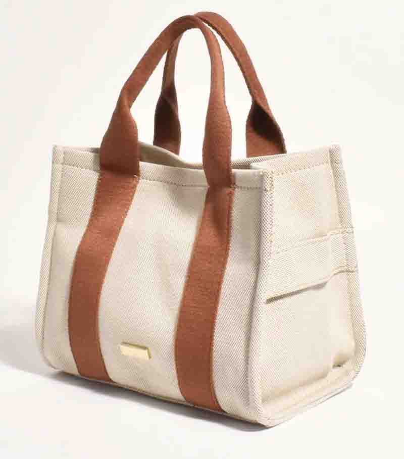 Mini Tote Bag - Camel and Tan