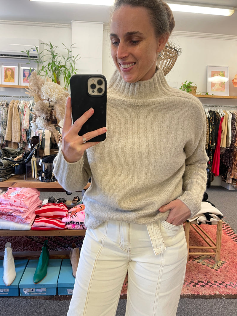 Ecru Turtleneck Knit