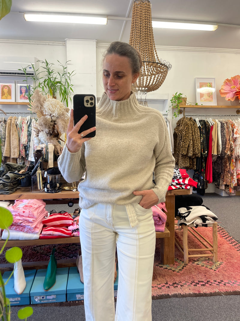 Ecru Turtleneck Knit