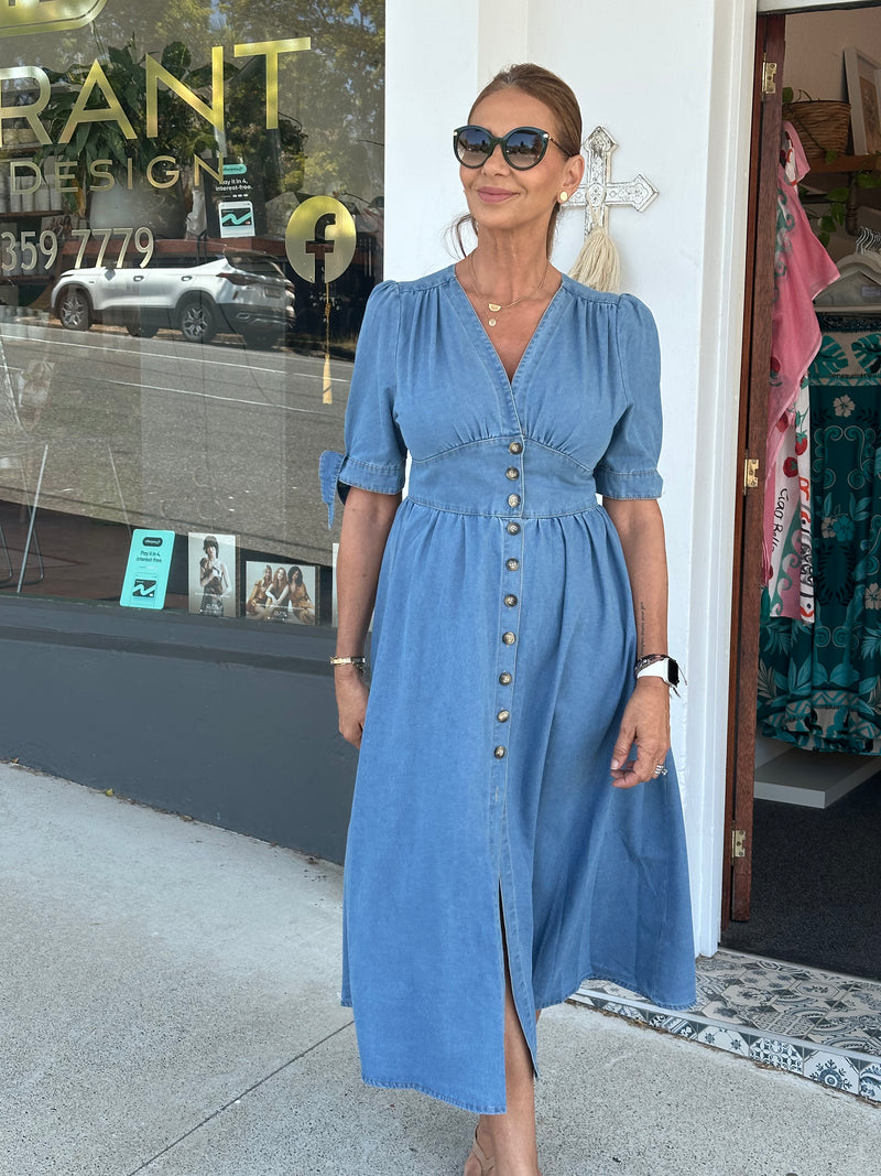 Macy Denim Midi Dress – Style Me Luxe