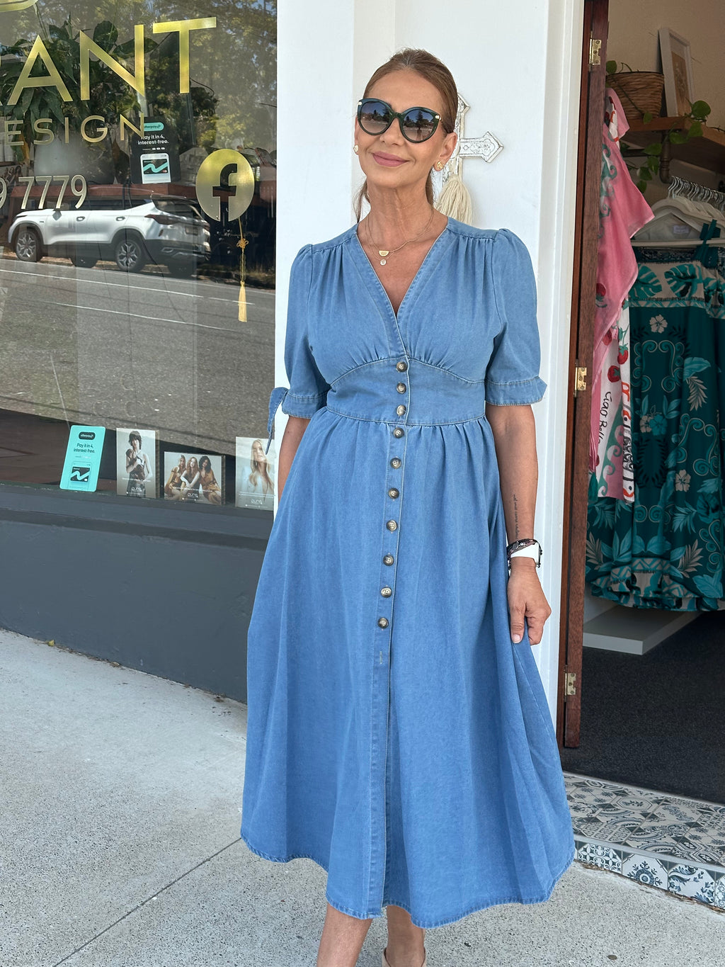 Macy Denim Midi Dress