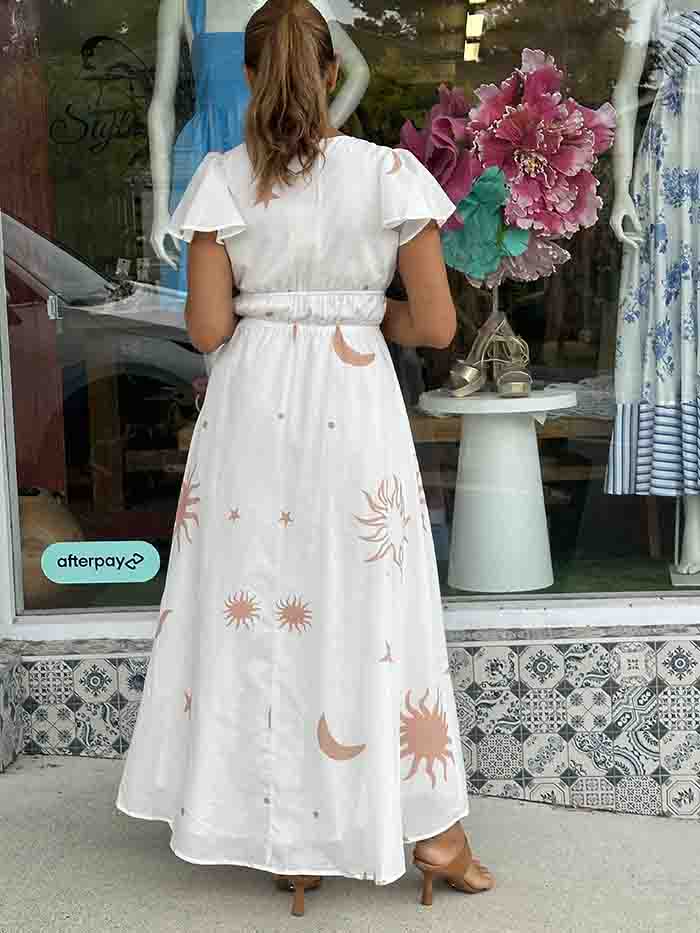 Sun and Stars Maxi Dress - White