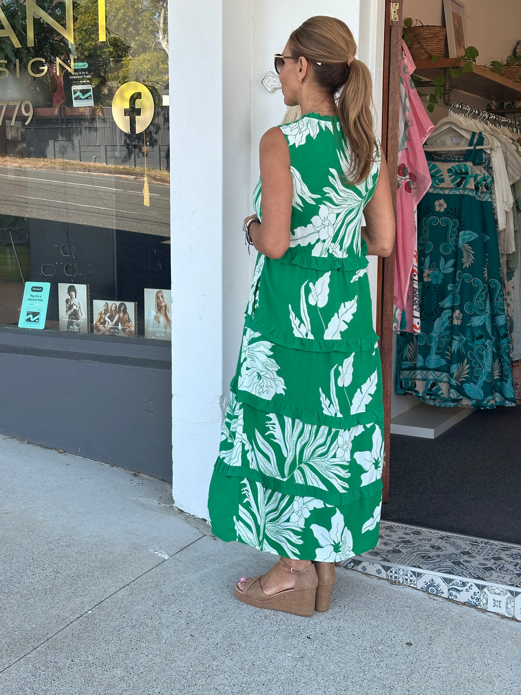 Hamilton Island Print Dress - Green