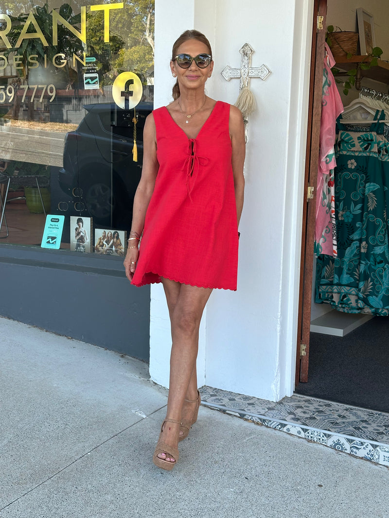 Venice Red Mini Dress