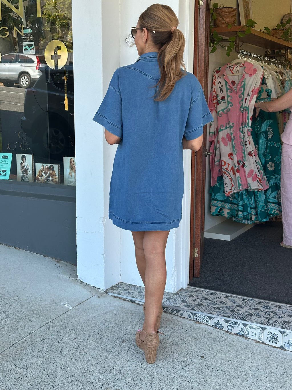 Denim Mini Shirt Dress