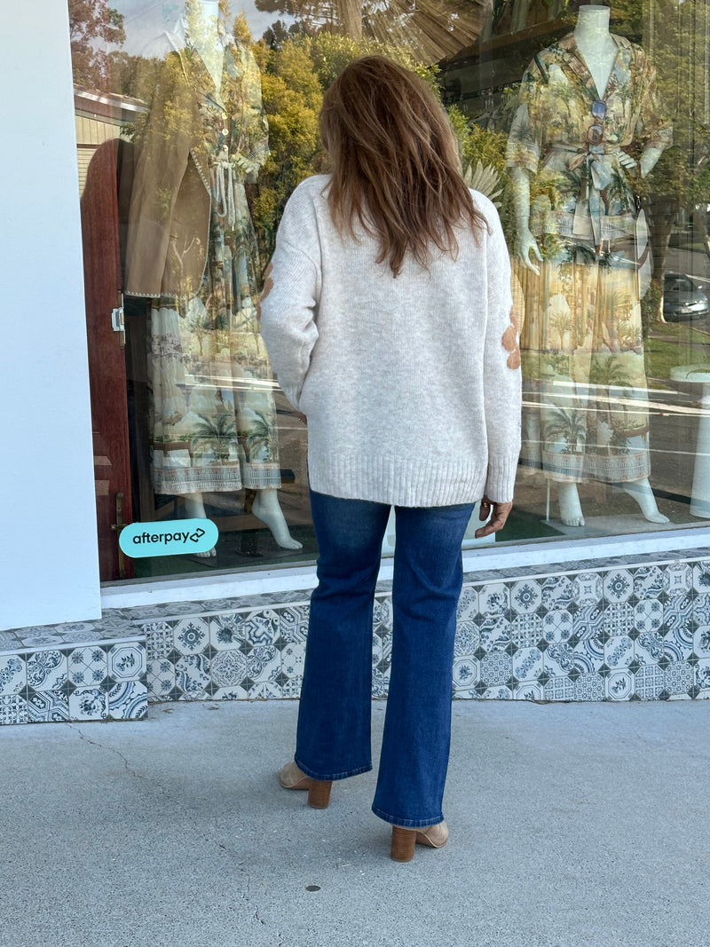 High Waisted Straight Leg Jean - Mid Blue Wash