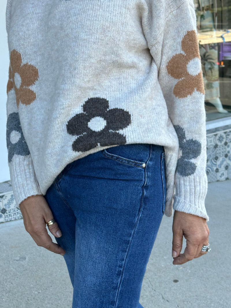 Tami Flora Knit - Cream