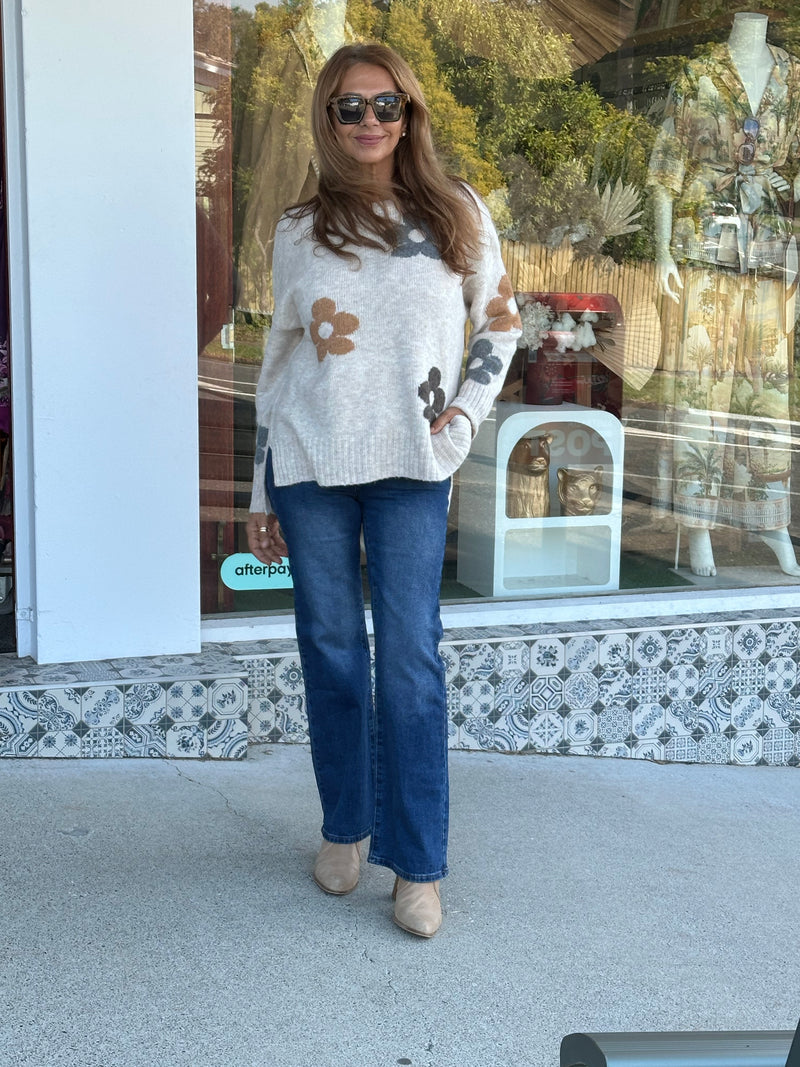 Tami Flora Knit - Cream