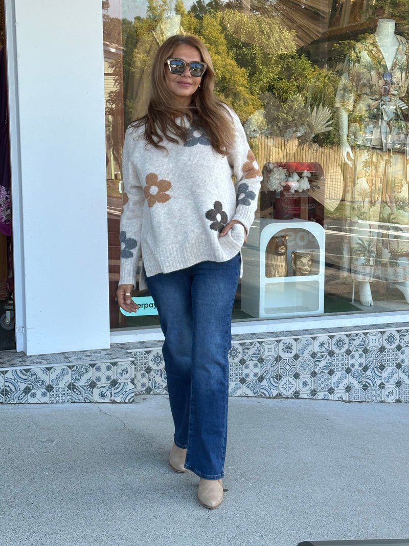 Tami Flora Knit - Cream