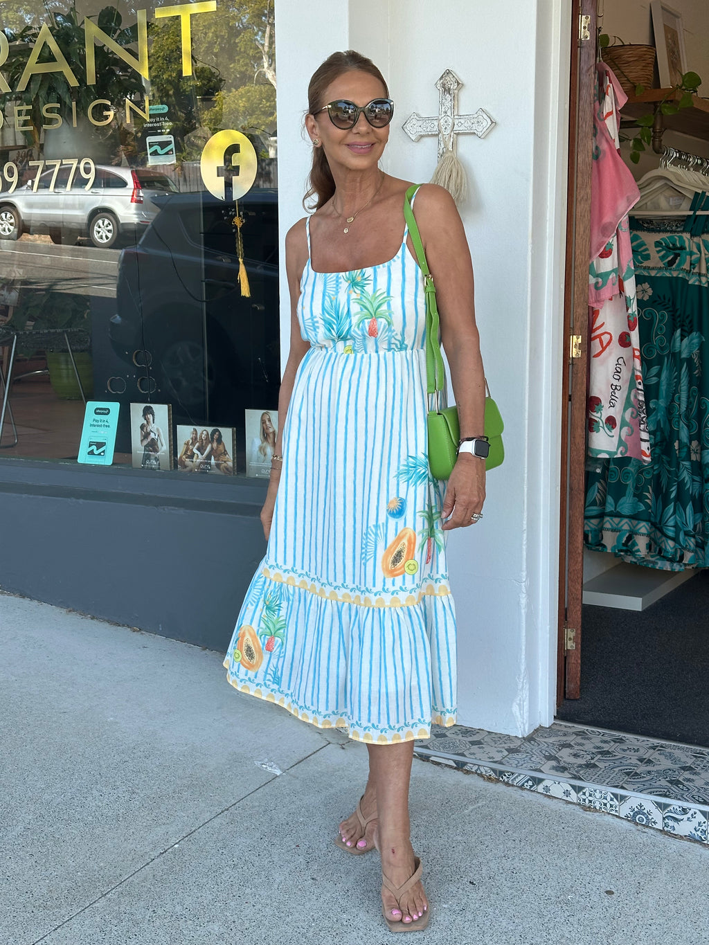 Club Tropicana Stripe Midi