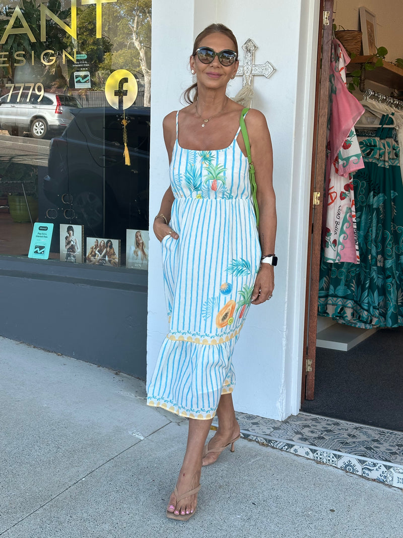 Club Tropicana Stripe Midi