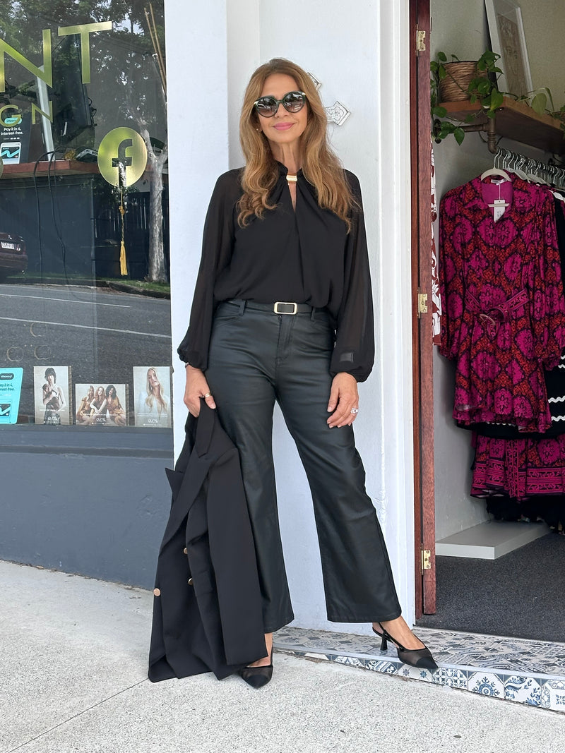 Black Chiffon Blouse