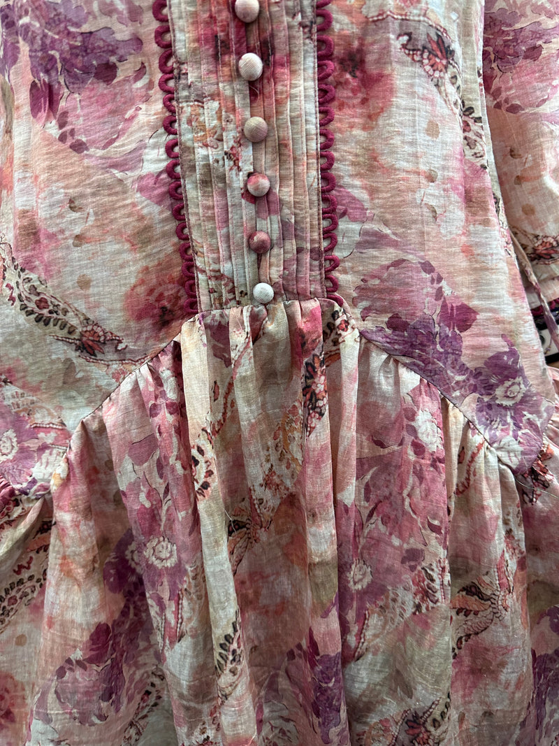 Hyacinth Mini Dress - Apricot Floral