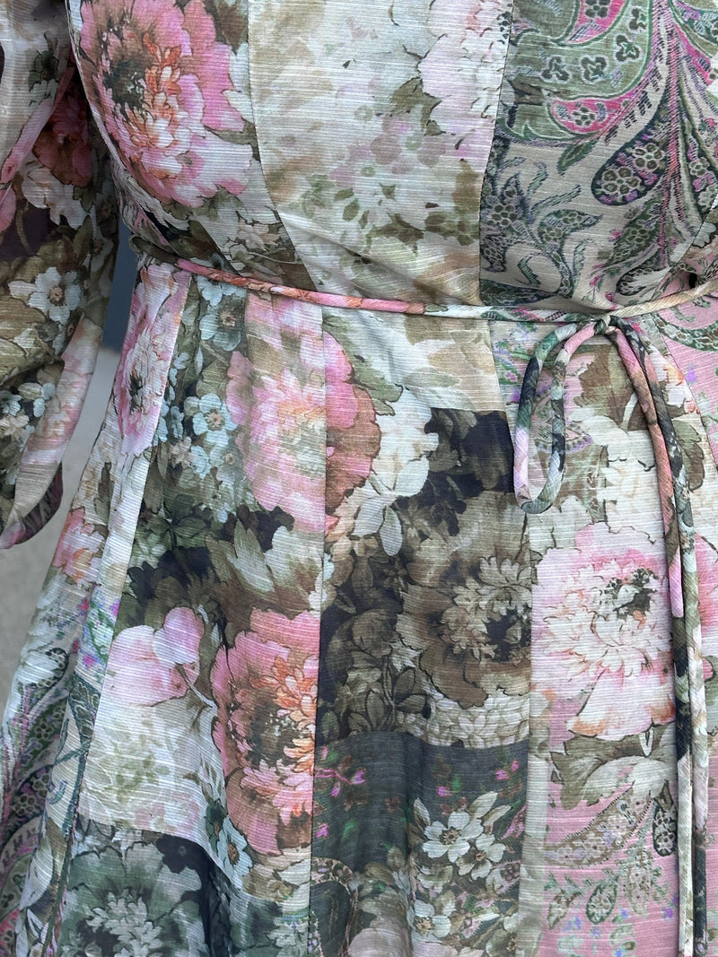 Laney Midi Dress - Green Floral