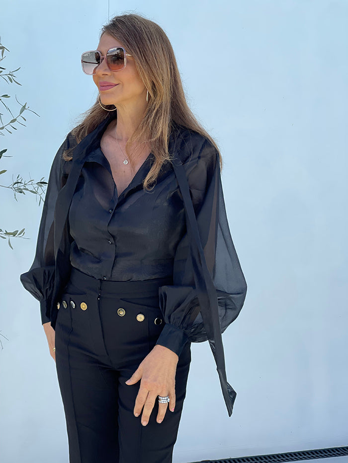 Black Organza Blouse