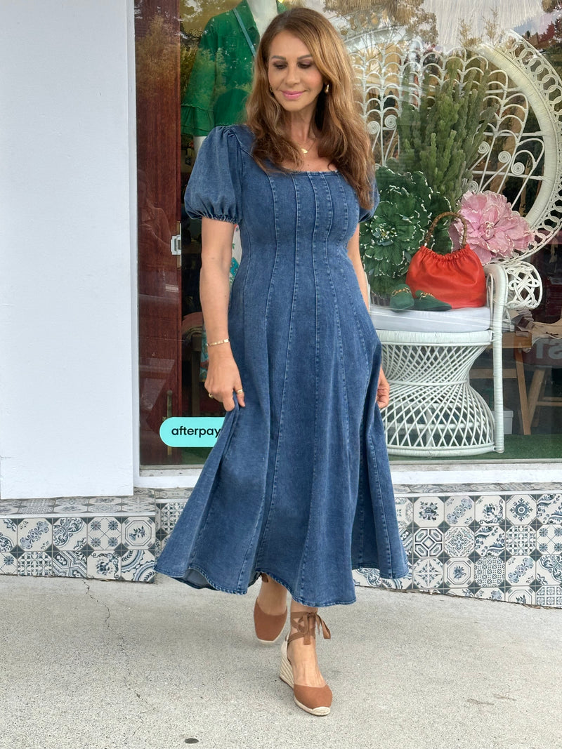 Allie Denim Dress - Acid Wash