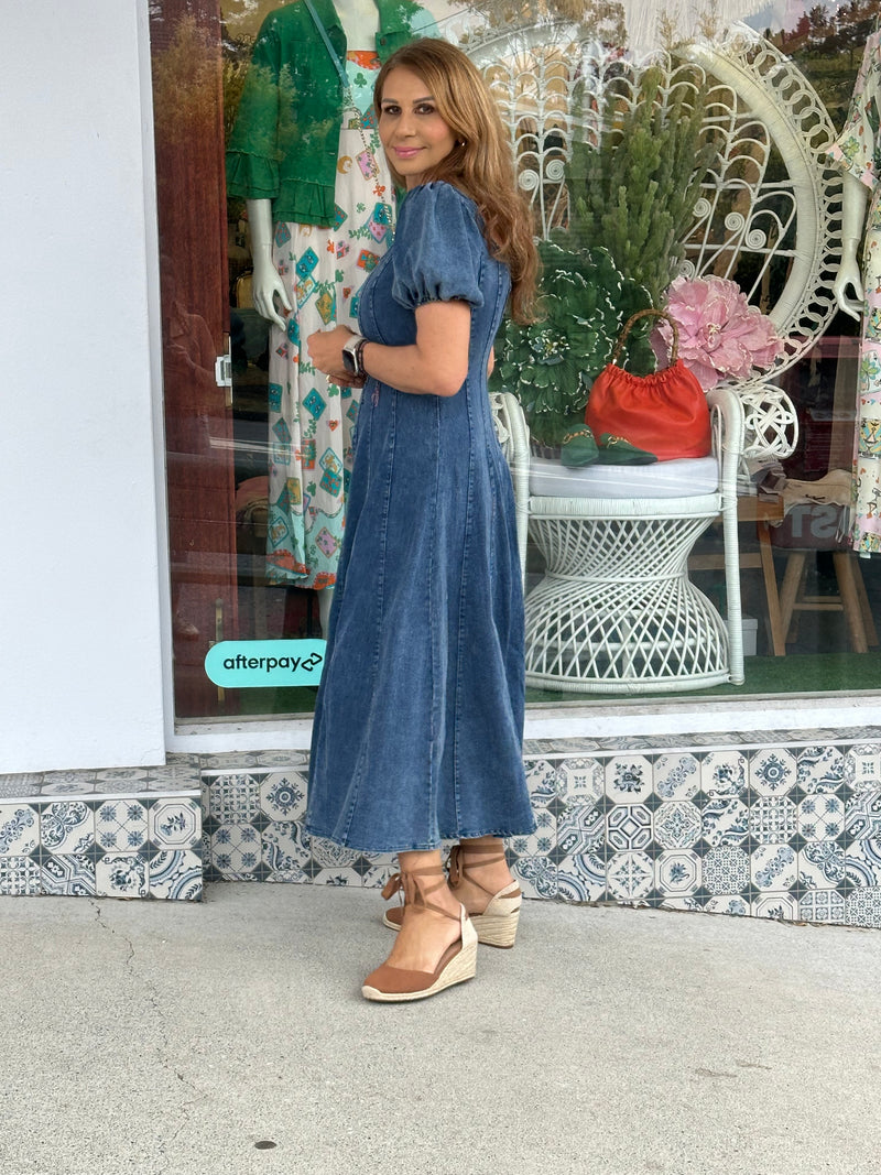 Allie Denim Dress - Acid Wash