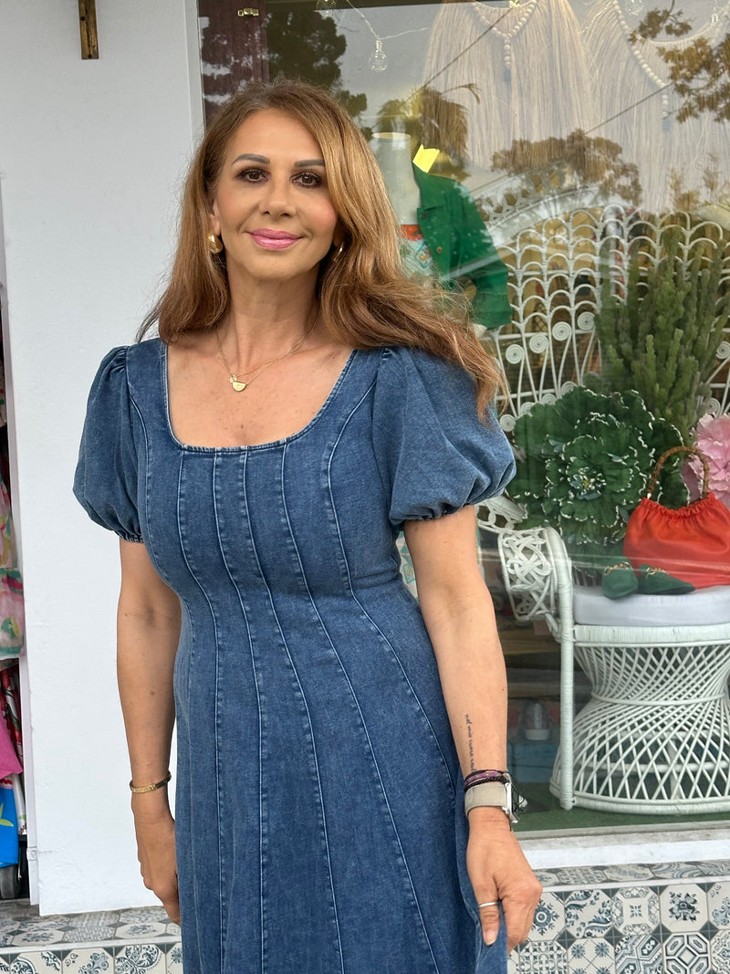 Allie Denim Dress - Acid Wash