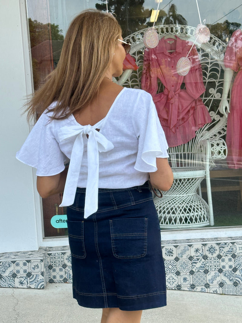Denim Mini Skirt - Dark Denim