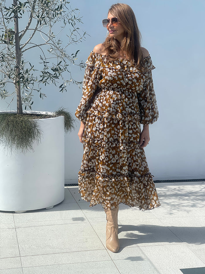Desert Floral Midi Dress