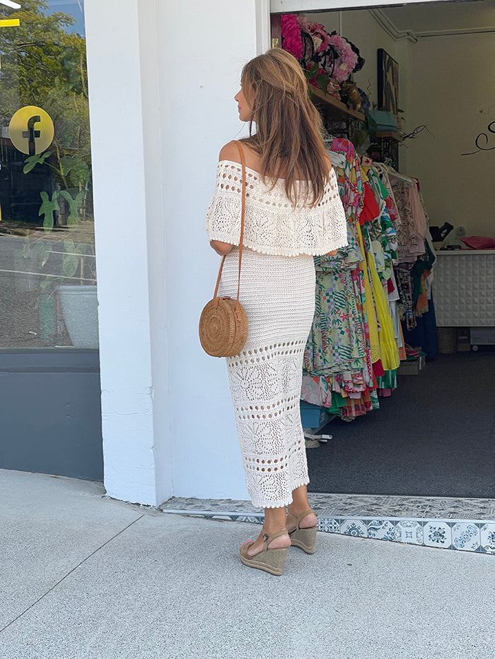 Crochet Maxi Dress - Sand
