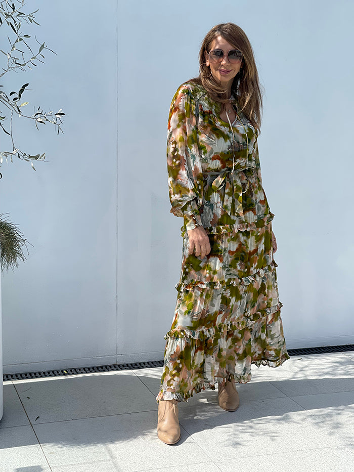 Abstract Botanica Midi Dress