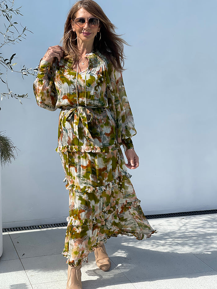 Abstract Botanica Midi Dress