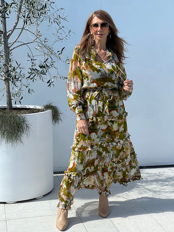 Abstract Botanica Midi Dress