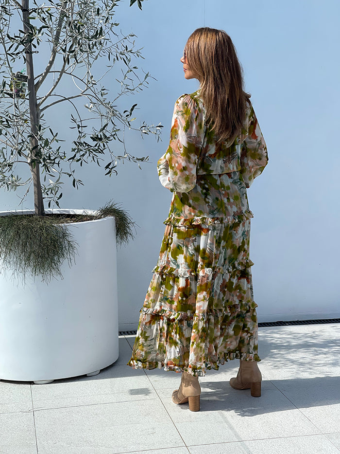 Abstract Botanica Midi Dress