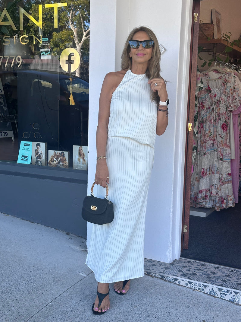 Pinstripe Maxi Skirt