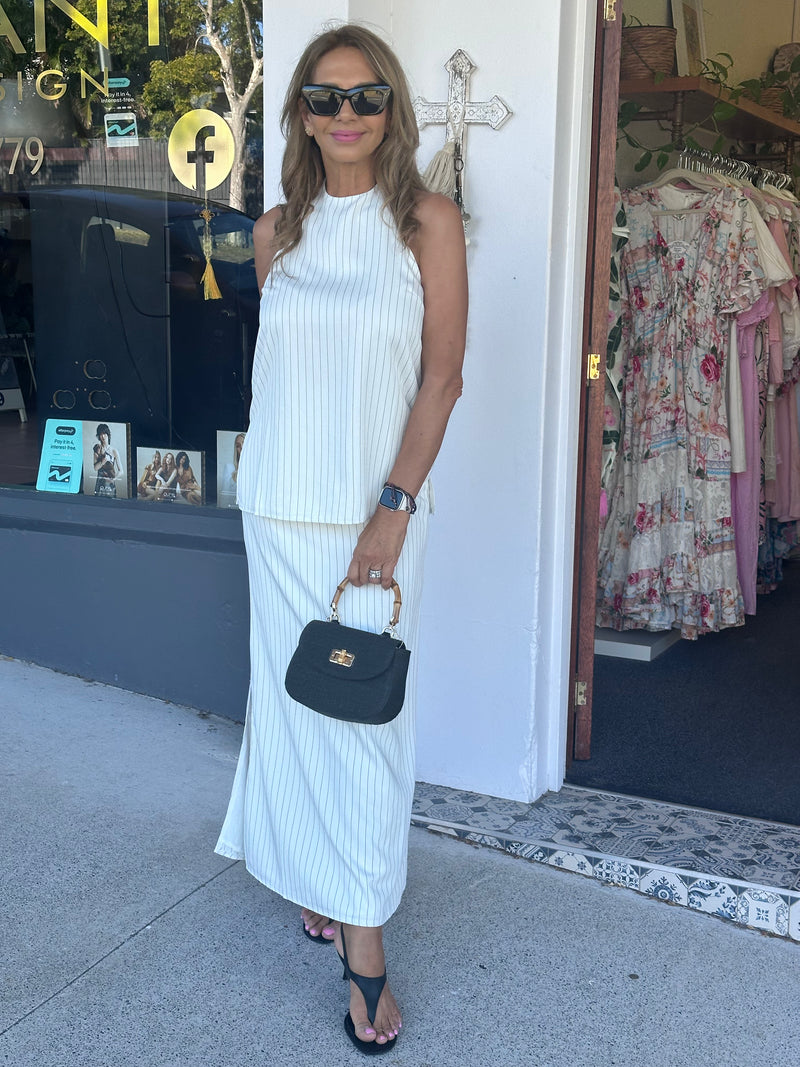 Pinstripe Halter Top