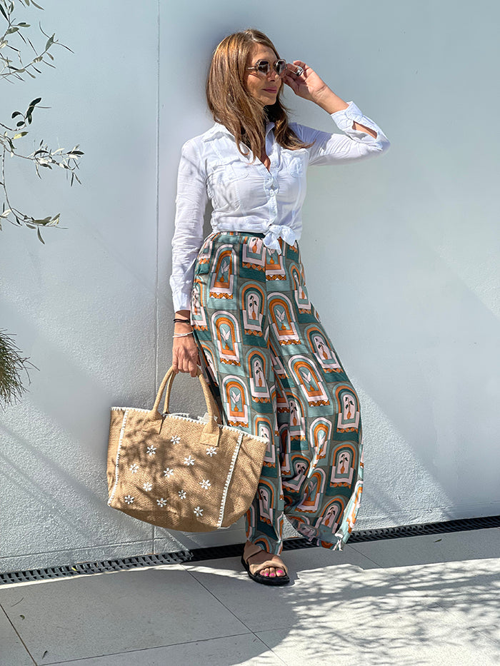 Emerald Arches Hibiscus Pants