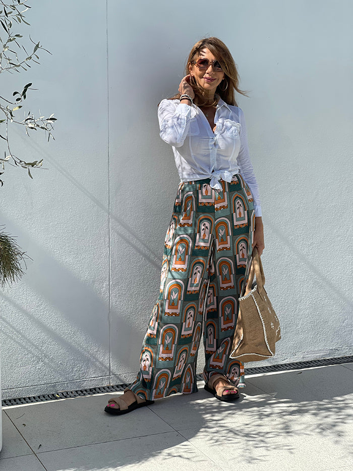 Emerald Arches Hibiscus Pants