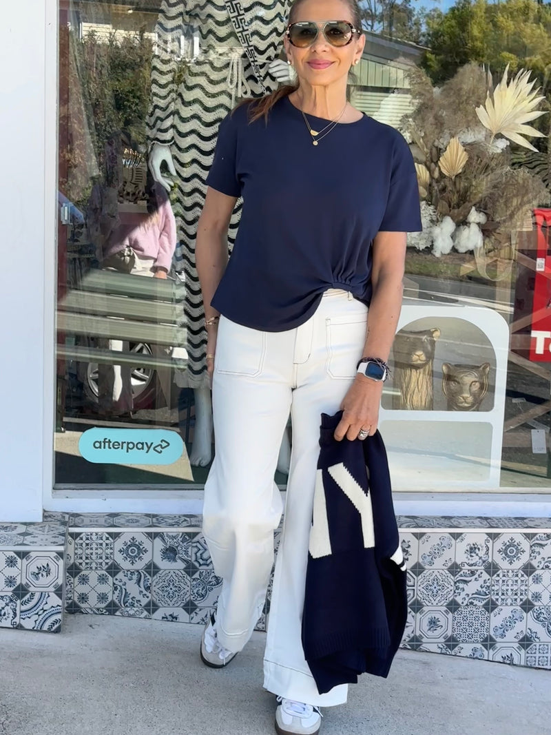 Easy Tuck Tee - Navy