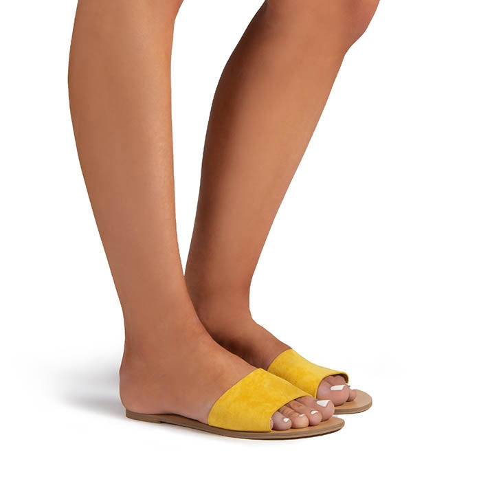 Crete Suede Slides - Yellow