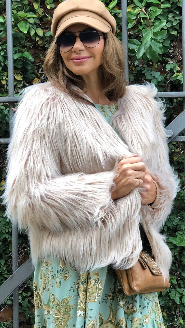 Faux Fur Jacket - Natural