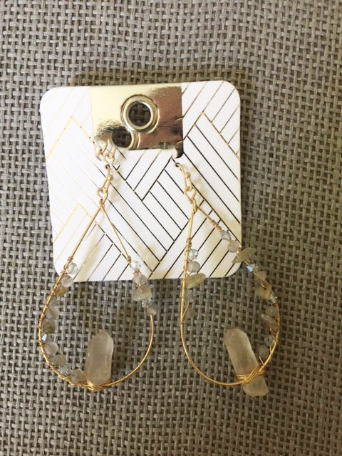 Juarez Crystal Earrings - Sand