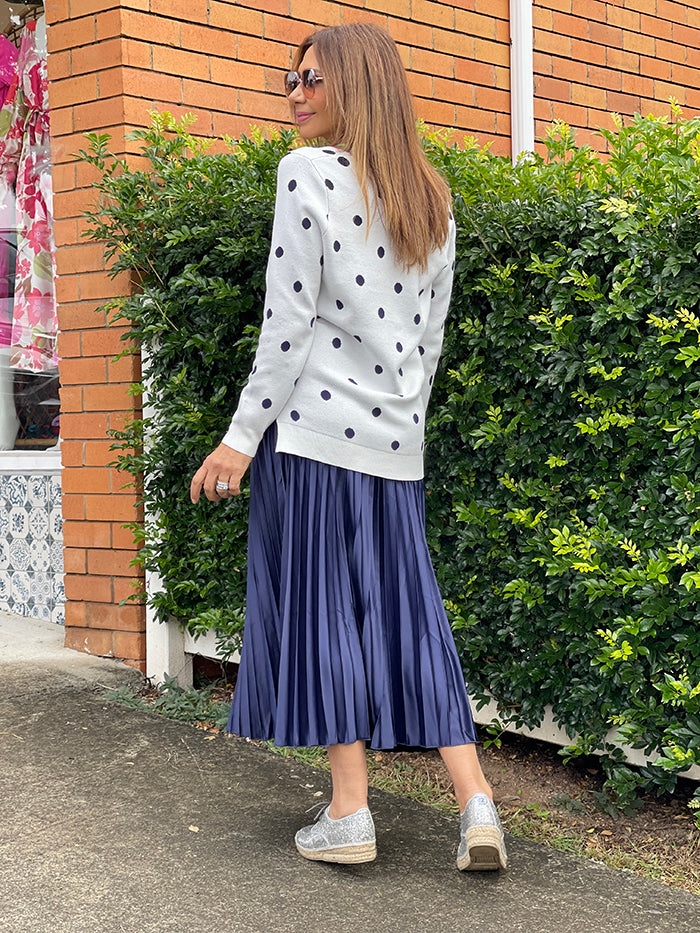 Kit Pleated Skirt - Navy