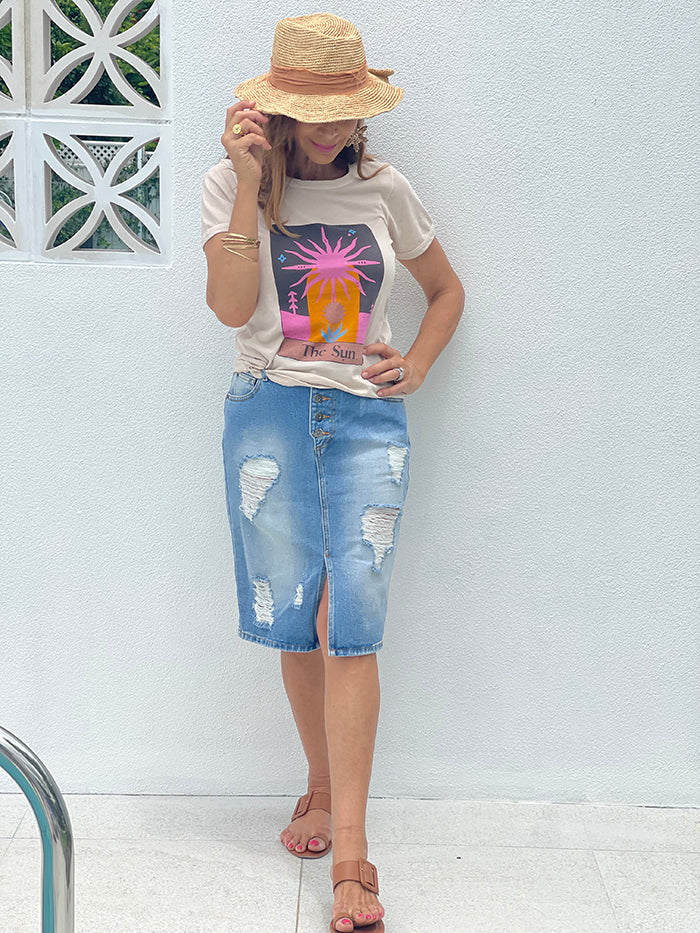 The Sun Ringer Tee - Ecru