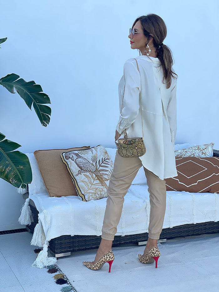 Sophia Faux Leather Pants - Camel