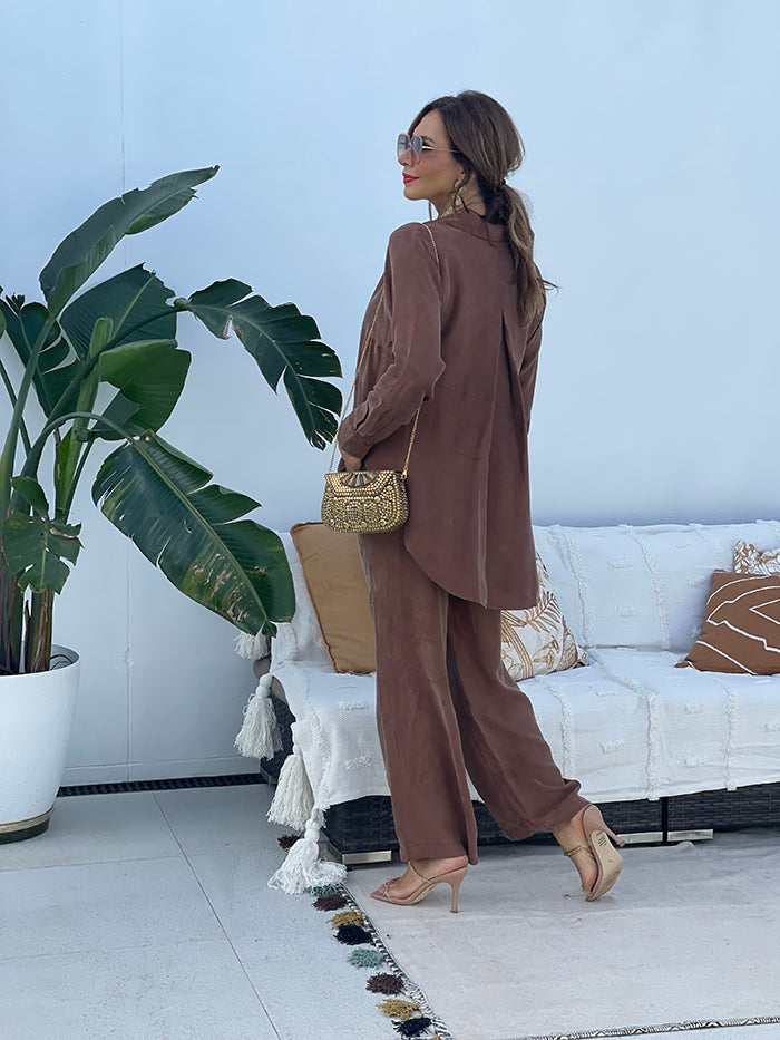 Frankie Cupro Pants - Chocolate