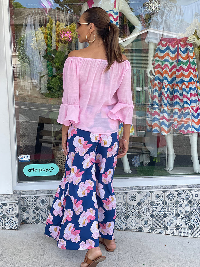 Nardia Navy Floral Palazzo Pant