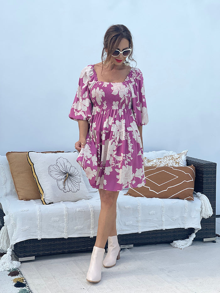 Prima Dress - Purple Floral