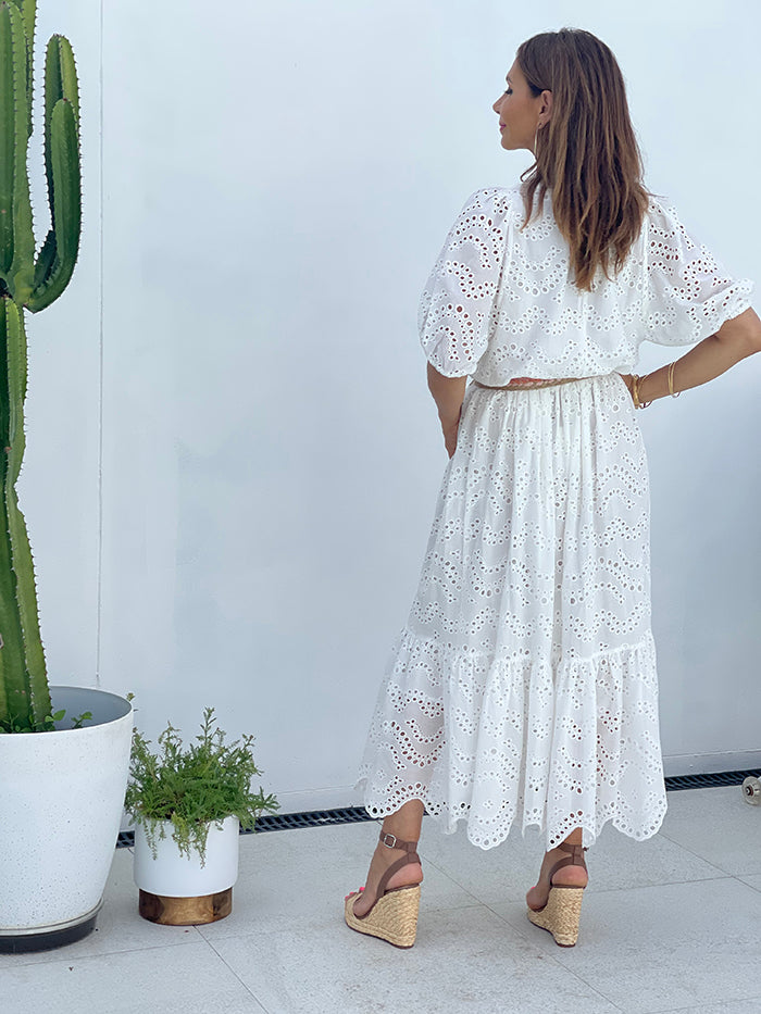 White Embroidery Skirt