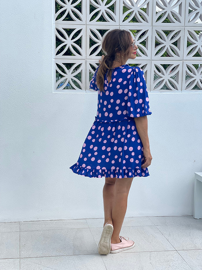 Hali Swing Dress - Blue Spot