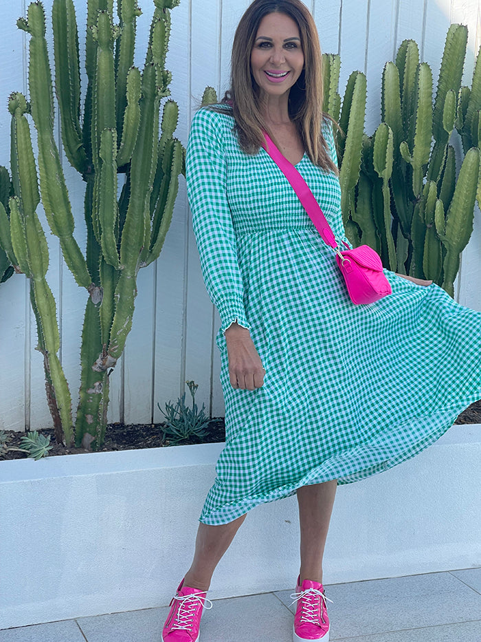 Shelly Green Gingham Dress