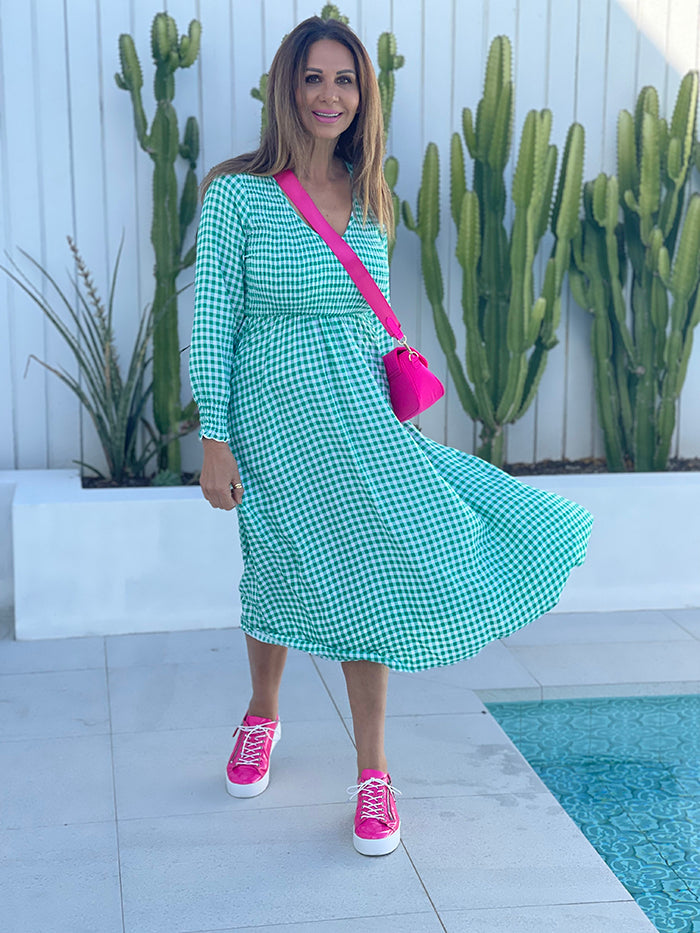 Shelly Green Gingham Dress