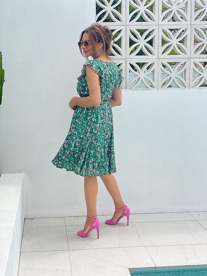 Sharle Floral Dress - Green