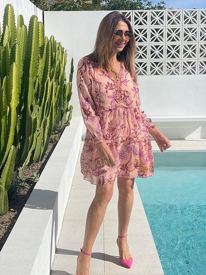 Sloan Sheer Floral Print Dress