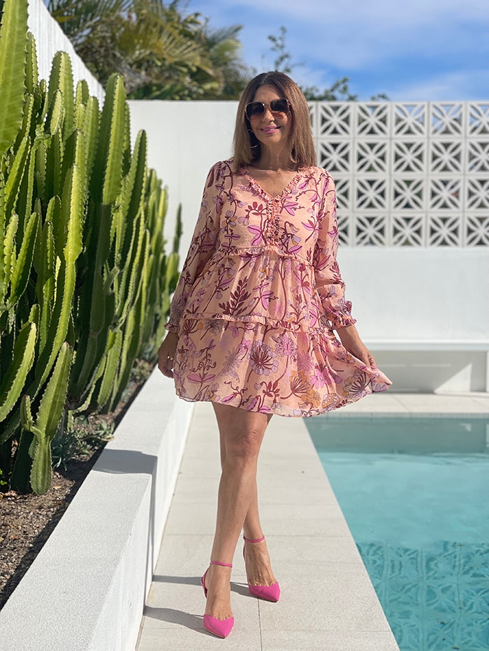 Sloan Sheer Floral Print Dress